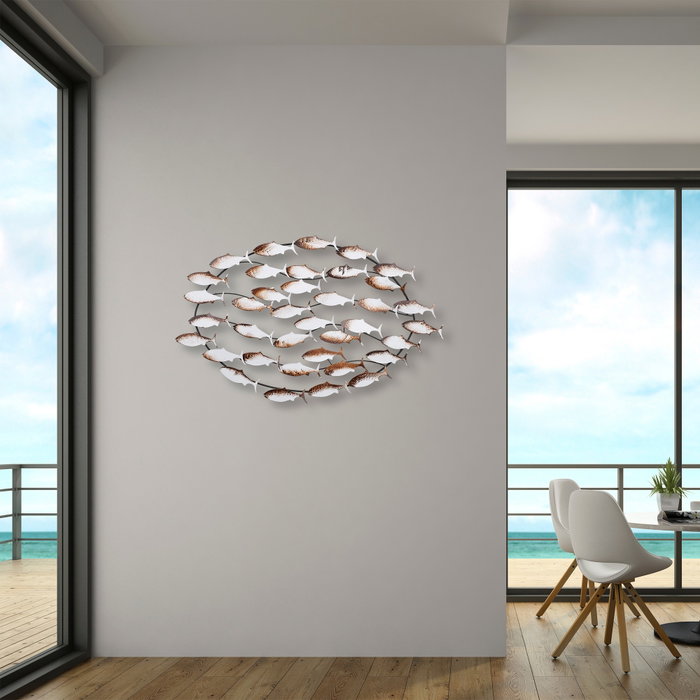 Wallity Alabalık Accesorio de pared de metal Multicolor